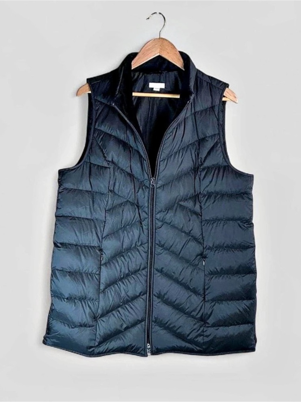 J. Jill Long Down Puffer Tunic Vest Size Large Quiet Luxury